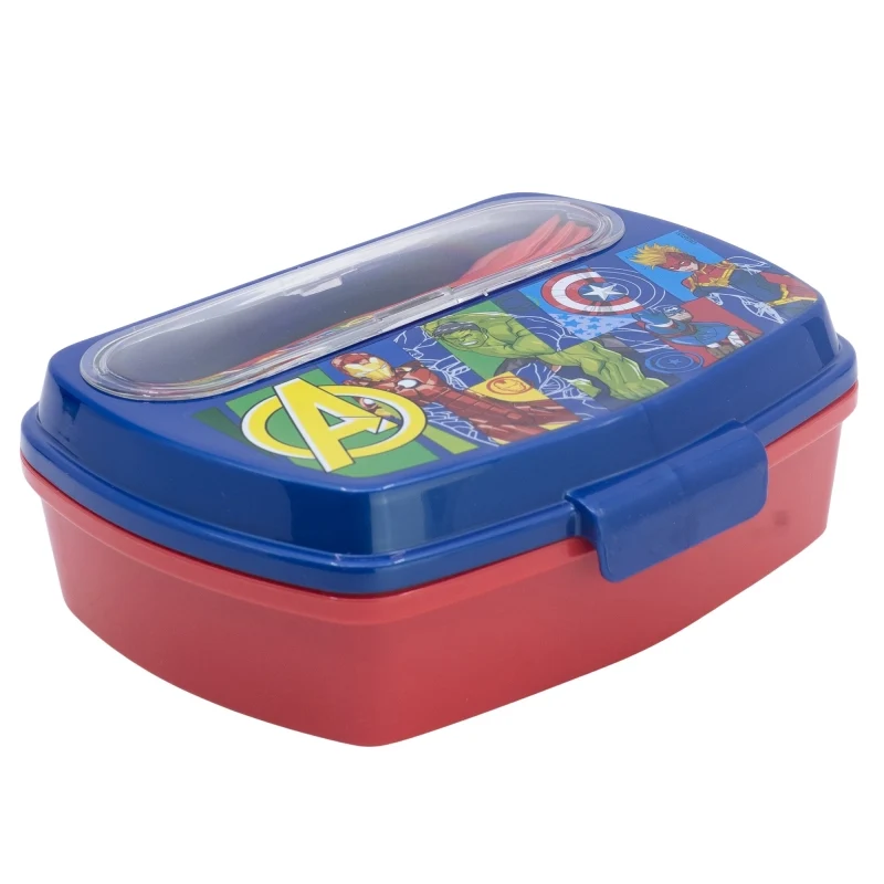 SANDWICHERA RECTANGULAR CON CUBIERTOS AVENGERS SEVEN WONDERS - Imagen 2