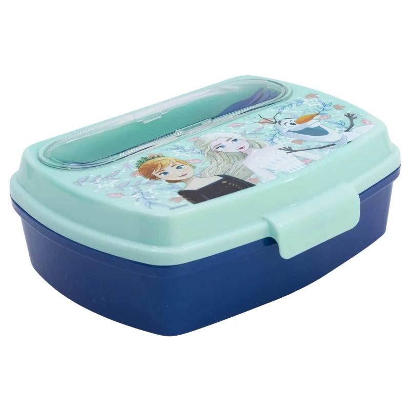 SANDWICHERA RECTANGULAR CON CUBIERTOS FROZEN SNOWY TALE - Imagen 2