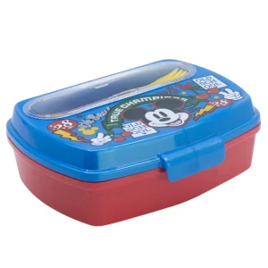 SANDWICHERA RECTANGULAR CON CUBIERTOS MICKEY TRUE CHAMPIONS