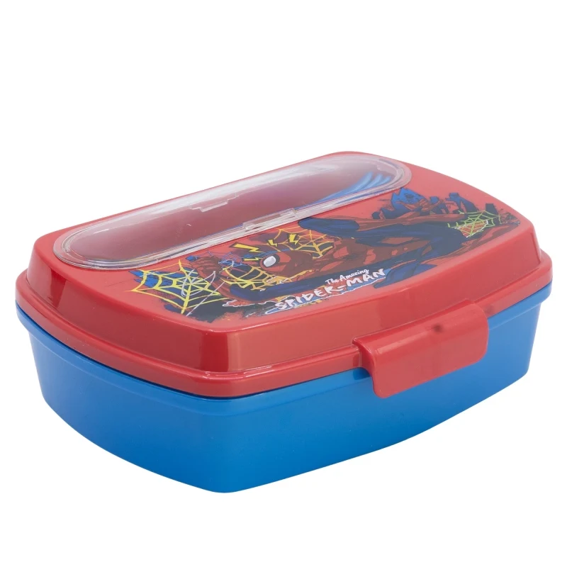 SANDWICHERA RECTANGULAR CON CUBIERTOS SPIDERMAN MOVING TARGET - Imagen 2