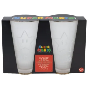 SET 2 VASOS CASUAL CRISTAL 490 ML SUPER MARIO