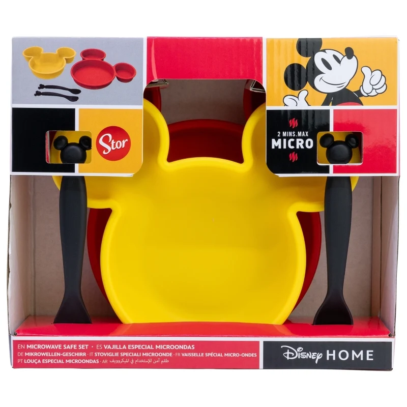 SET 4 PCS VAJILLA PP FORMA (PLATO, CUENTCO Y CUBIERTOS) EN CAJA MICKEY MOUSE TRUE CHAMPIONS - Imagen 2