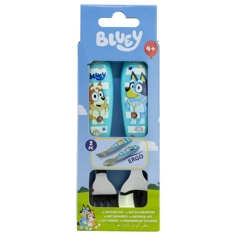 SET DE 2 CUBIERTOS METALICOS (CUCHARA Y TENEDOR) (CUCHARA Y TENEDOR) BLUEY