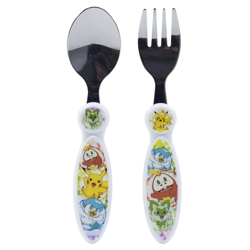 SET DE 2 CUBIERTOS METALICOS (CUCHARA Y TENEDOR) POKEMON - Imagen 2