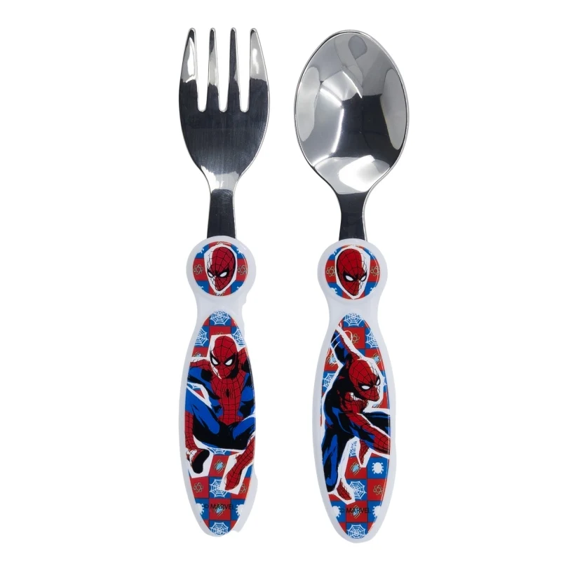SET DE 2 CUBIERTOS METALICOS SPIDERMAN ARACHNID GRID - Imagen 2