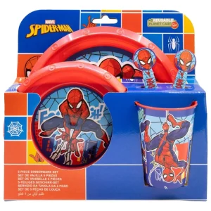 SET EASY 5 PCS (PLATO, CUENCO, VASO Y CUBIERTOS) EN CAJA SPIDERMAN MOB RULES