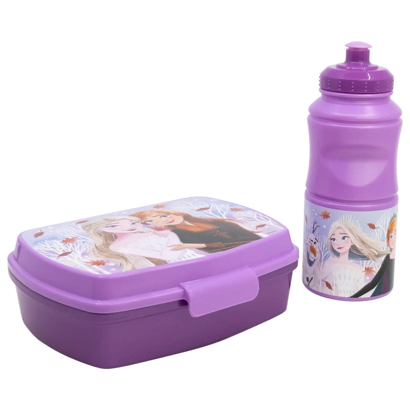 SET VUELTA AL COLE (SANDWICHERA RECTANGULAR Y BOTELLA SPORT EASY HOLD 380 ML) EN CAJA REGALO FROZEN AUTUM LEAVES - Imagen 2