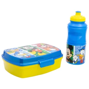SET VUELTA AL COLE (SANDWICHERA RECTANGULAR Y BOTELLA SPORT EASY HOLD 380 ML) EN CAJA REGALO MICKEY HAS FUN