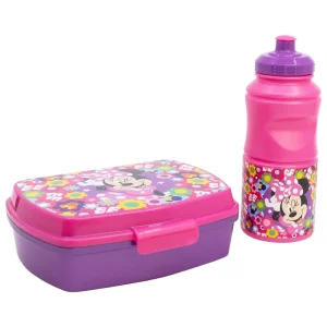 SET VUELTA AL COLE (SANDWICHERA RECTANGULAR Y BOTELLA SPORT EASY HOLD 380 ML) EN CAJA REGALO MINNIE BOLD FLORALS