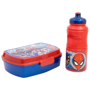 SET VUELTA AL COLE (SANDWICHERA RECTANGULAR Y BOTELLA SPORT EASY HOLD 380 ML) EN CAJA REGALO SPIDERMAN MOB RULES