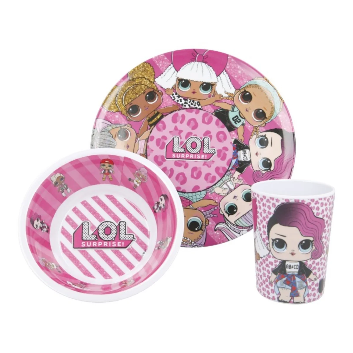 SET MELAMINA 3 PZ LOL SURPRISE VASO+PLATO+CUENCO - Imagen 3