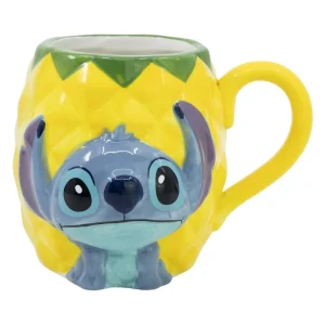 TAZA CERAMICA 3D EN CAJA DE REGALO STITCH PINEAPPLE
