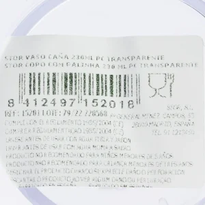 VASO CAÑA 230 ML. PC TRANSPARENTE