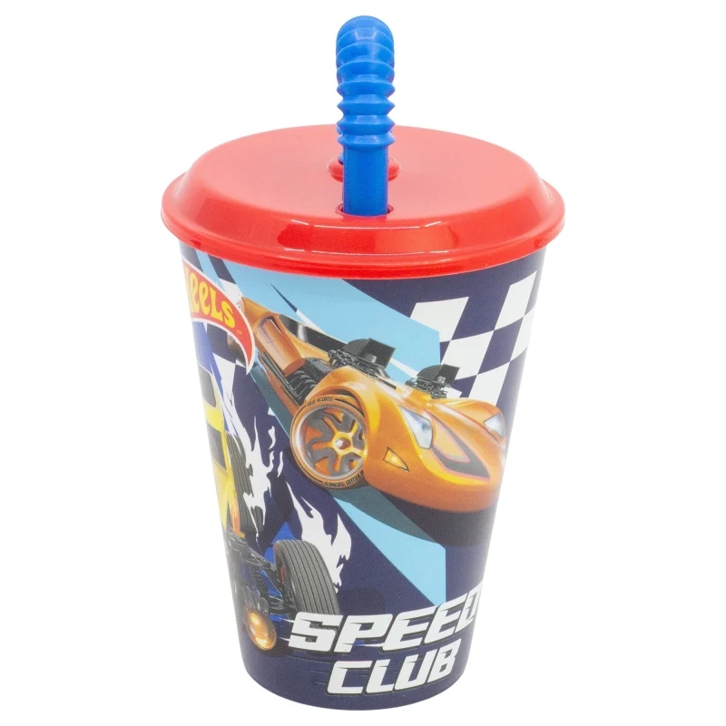 VASO CAÑA EASY 430 ML HOTWHEELS BLUE FIRE - Imagen 3
