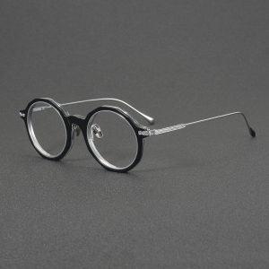 wholesale round-acetate-titanium-optical-frames LO-108 influencer-style