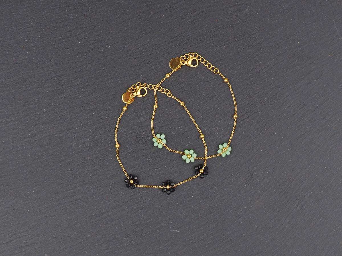 Pack de Dos pulseras en acero con flores de KEMO - Imagen 7